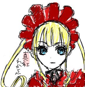 Rating: Safe Score: 0 Tags: 1girl bangs blonde_hair blue_eyes bow eyebrows_visible_through_hair food image looking_at_viewer shinku simple_background sketch solo white_background User: admin