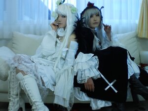 Rating: Safe Score: 0 Tags: 2girls back-to-back boots curtains dress flower frills gothic_lolita indoors lolita_fashion long_hair multiple_cosplay multiple_girls siblings sisters sitting tagme thighhighs white_hair window User: admin