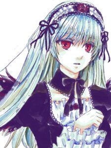 Rating: Safe Score: 0 Tags: 1girl dress flower frills hairband image lolita_fashion lolita_hairband long_hair long_sleeves looking_at_viewer red_eyes red_flower ribbon rose simple_background solo suigintou upper_body white_background wings User: admin