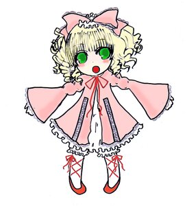 Rating: Safe Score: 0 Tags: 1girl :o blonde_hair blush bow cross-laced_footwear dress frills full_body green_eyes hina_ichigo hinaichigo image long_sleeves looking_at_viewer open_mouth pink_bow pink_dress pink_footwear red_footwear ribbon short_hair simple_background solo standing white_background wide_sleeves User: admin