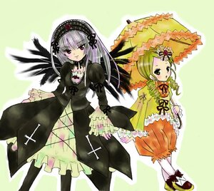 Rating: Safe Score: 0 Tags: 2girls blonde_hair dress drill_hair frills hairband image kanaria long_hair long_sleeves looking_at_viewer multiple_girls pair parasol pink_eyes shinku standing suigintou twin_drills umbrella wings User: admin