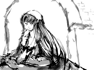 Rating: Safe Score: 0 Tags: 1girl bangs bird closed_mouth greyscale image long_hair monochrome sitting smile solo suiseiseki very_long_hair User: admin