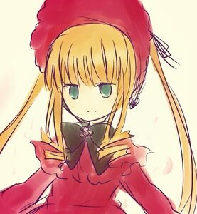 Rating: Safe Score: 0 Tags: 1girl bangs beige_background blonde_hair closed_mouth dress green_eyes hat image long_hair long_sleeves looking_at_viewer red_dress shinku sidelocks simple_background smile solo upper_body yellow_background User: admin