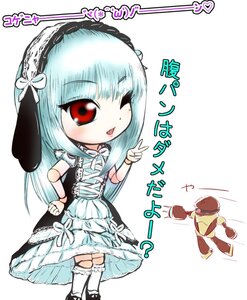 Rating: Safe Score: 0 Tags: 1girl animal_ears bangs blue_hair dress frills hairband image lolita_fashion long_hair one_eye_closed red_eyes solo suigintou white_background white_legwear User: admin