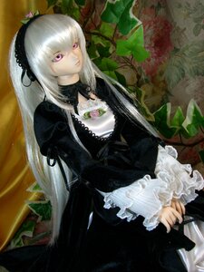 Rating: Safe Score: 0 Tags: 1girl doll dress flower frills gothic_lolita hairband lips long_hair long_sleeves looking_at_viewer purple_eyes silver_hair solo suigintou very_long_hair User: admin