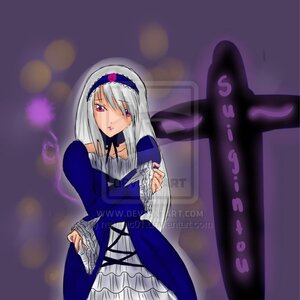 Rating: Safe Score: 0 Tags: 1girl detached_collar dress frills hairband image juliet_sleeves long_hair long_sleeves looking_at_viewer pink_eyes silver_hair solo suigintou wings User: admin