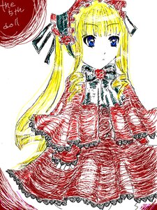 Rating: Safe Score: 0 Tags: 1girl auto_tagged blonde_hair blue_eyes drill_hair frills image long_hair looking_at_viewer shinku solo twintails upper_body User: admin