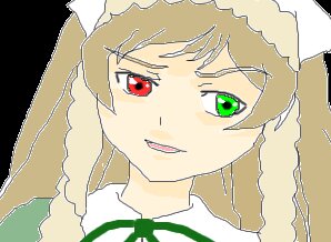 Rating: Safe Score: 0 Tags: 1girl :d blonde_hair face green_eyes green_ribbon image long_hair looking_at_viewer oekaki open_mouth portrait red_eyes ribbon simple_background smile solo suiseiseki User: admin