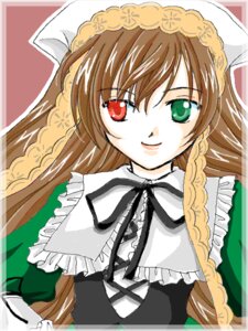 Rating: Safe Score: 0 Tags: 1girl brown_hair dress frills green_dress green_eyes head_scarf heterochromia image long_hair long_sleeves looking_at_viewer red_eyes smile solo suiseiseki upper_body User: admin