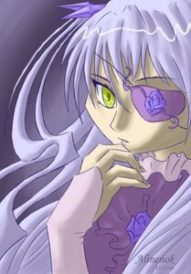 Rating: Safe Score: 0 Tags: 1girl auto_tagged barasuishou blue_flower blue_rose eyepatch flower frills image long_hair long_sleeves purple_rose rose solo yellow_eyes User: admin