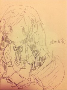 Rating: Safe Score: 0 Tags: 1girl dress image long_hair long_sleeves monochrome simple_background sketch solo suiseiseki User: admin