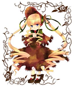 Rating: Safe Score: 0 Tags: 1girl blonde_hair blue_eyes bonnet bow bowtie dress flower full_body green_bow image long_hair long_sleeves looking_at_viewer red_dress rose shinku sidelocks solo twintails very_long_hair User: admin