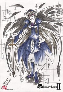 Rating: Safe Score: 0 Tags: 1girl choker dress full_body image long_hair red_eyes ribbon solo suigintou wings User: admin