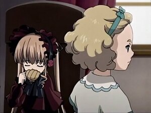 Rating: Safe Score: 0 Tags: 2girls blonde_hair bow closed_eyes dress eating food hairband image long_sleeves multiple_girls sarah shinku solo User: admin