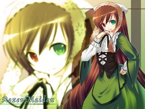 Rating: Safe Score: 0 Tags: 1girl bad_id bad_pixiv_id brown_hair corset dress frills green_dress green_eyes head_scarf heterochromia image kakaon long_hair long_sleeves looking_at_viewer red_eyes rozen_maiden solo standing suiseiseki twintails very_long_hair white_background zoom_layer User: admin