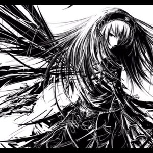 Rating: Safe Score: 0 Tags: 1girl akemi_homura akuma_homura black_wings dress feathered_wings greyscale hairband image letterboxed long_hair looking_at_viewer monochrome simple_background solo suigintou very_long_hair white_background wings User: admin