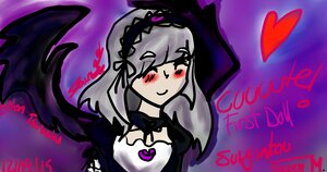 Rating: Safe Score: 0 Tags: 1girl black_wings blush closed_eyes dress hairband heart image lolita_fashion long_hair purple_background silver_hair smile solo suigintou wings User: admin