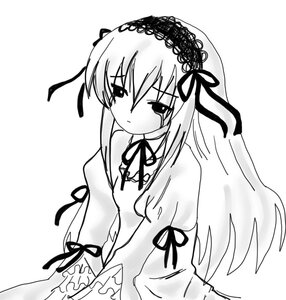 Rating: Safe Score: 0 Tags: 1girl blush closed_mouth dress eyebrows_visible_through_hair frills greyscale hairband image lolita_hairband long_hair long_sleeves looking_at_viewer monochrome puffy_sleeves ribbon simple_background solo suigintou upper_body very_long_hair white_background wings User: admin