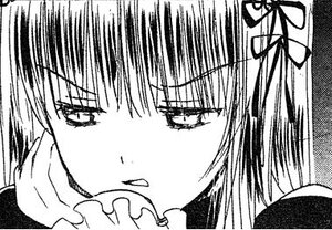 Rating: Safe Score: 0 Tags: 1girl bangs eyebrows_visible_through_hair fellatio greyscale hair_ribbon image looking_at_viewer monochrome ribbon simple_background solo suigintou User: admin