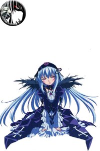 Rating: Safe Score: 0 Tags: 1girl black_wings blush dress flower frilled_sleeves frills hairband image long_hair long_sleeves looking_at_viewer pink_eyes rose sitting solo suigintou very_long_hair white_background wings User: admin