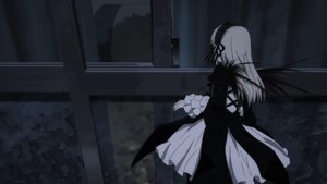 Rating: Safe Score: 0 Tags: 1girl dress flower frills hairband image lolita_hairband long_hair long_sleeves monochrome ribbon solo standing suigintou wings User: admin