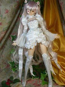 Rating: Safe Score: 0 Tags: 1girl boots doll dress flower frills hair_flower hair_ornament kirakishou knee_boots long_hair rose sitting solo very_long_hair white_dress yellow_eyes User: admin