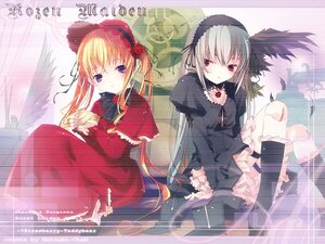 Rating: Safe Score: 0 Tags: 2girls black_wings blonde_hair blue_eyes blush bow dress frills image long_hair long_sleeves looking_at_viewer multiple_girls pair red_dress shinku silver_hair sitting suigintou very_long_hair wings User: admin