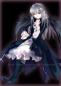 Rating: Safe Score: 0 Tags: 1girl aisha_callaaisha black_wings boots cape cross-laced_clothes dress flower frills full_body gothic_lolita hairband high_heel_boots high_heels image lolita_fashion lolita_hairband long_hair long_sleeves looking_at_viewer pale_skin photoshop_(medium) pink_eyes rose rozen_maiden silver_hair sitting solo suigintou white_dress wings User: admin