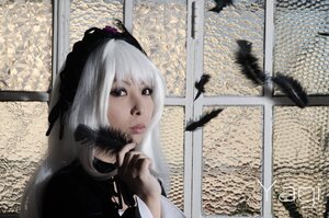 Rating: Safe Score: 0 Tags: 1girl bird feathers fence lips photo red_eyes solo suigintou white_hair User: admin