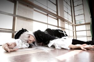 Rating: Safe Score: 0 Tags: 1girl barefoot doll_joints gothic_lolita hairband indoors lolita_fashion long_hair long_sleeves looking_at_viewer lying on_stomach red_eyes solo suigintou white_hair window User: admin