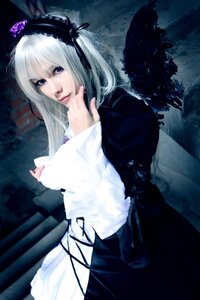 Rating: Safe Score: 0 Tags: 1girl bangs black_dress blue_eyes closed_mouth dress frills gothic_lolita hairband lips lolita_fashion lolita_hairband long_hair long_sleeves looking_at_viewer ribbon silver_hair solo suigintou User: admin