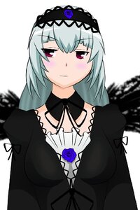 Rating: Safe Score: 0 Tags: 1girl black_dress blue_flower blue_rose blush dress expressionless flower frills hairband image lolita_fashion lolita_hairband long_hair long_sleeves looking_at_viewer red_eyes rose silver_hair simple_background solo suigintou upper_body white_background User: admin