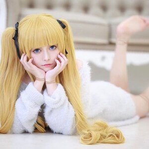 Rating: Safe Score: 0 Tags: 1girl bangs blonde_hair blue_eyes blurry blurry_background chin_rest depth_of_field lips long_hair looking_at_viewer photo shinku sitting solo twintails User: admin