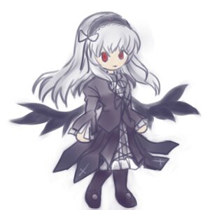 Rating: Safe Score: 0 Tags: 1girl bangs black_dress black_footwear black_ribbon black_wings boots chibi dress full_body hairband image long_hair long_sleeves red_eyes ribbon simple_background solo standing striped suigintou white_background wings User: admin