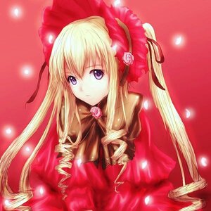 Rating: Safe Score: 0 Tags: 1girl blonde_hair blue_eyes bonnet bow bowtie dress drill_hair expressionless flower image long_hair looking_at_viewer pink_flower pink_rose red_dress red_theme ribbon rose shinku solo twin_drills twintails User: admin