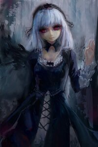 Rating: Safe Score: 0 Tags: 1girl bangs black_dress closed_mouth dress expressionless frilled_sleeves frills hairband image long_hair long_sleeves looking_at_viewer red_eyes silver_hair solo suigintou wings User: admin