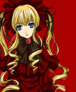 Rating: Safe Score: 0 Tags: 1girl blonde_hair blue_eyes bonnet bow bowtie capelet dress drill_hair flower image long_hair long_sleeves looking_at_viewer red_capelet red_dress rose shinku simple_background solo twin_drills twintails very_long_hair User: admin