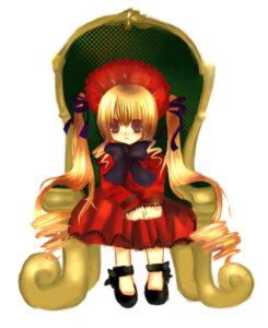 Rating: Safe Score: 0 Tags: 1girl blonde_hair blue_eyes bonnet bow bowtie dress drill_hair full_body image long_hair long_sleeves looking_at_viewer red_dress shinku simple_background sitting solo twin_drills twintails very_long_hair white_background User: admin