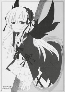 Rating: Safe Score: 0 Tags: 1girl blush dress flower frills greyscale hairband image lolita_hairband long_hair long_sleeves monochrome ribbon smile solo suigintou very_long_hair wings User: admin