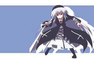 Rating: Safe Score: 0 Tags: 1girl black_dress dress full_body hairband holding image long_hair long_sleeves silver_hair solo standing suigintou sword very_long_hair weapon User: admin