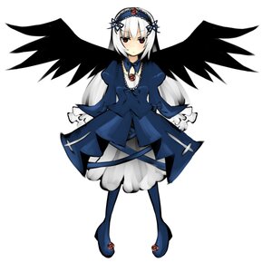 Rating: Safe Score: 0 Tags: 1girl black_wings blue_dress blue_footwear blush boots closed_mouth dress expressionless frills full_body hairband head_tilt image long_hair long_sleeves looking_at_viewer pink_eyes red_eyes rose rozen_maiden short_hair simple_background solo standing suigintou umi_(umi02) very_long_hair white_background white_hair wings User: admin