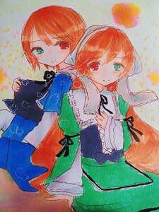 Rating: Safe Score: 0 Tags: 2girls black_ribbon blush brown_hair capelet dress green_eyes heterochromia image long_sleeves multiple_girls pair red_eyes ribbon short_hair siblings sisters smile souseiseki suiseiseki traditional_media twins watercolor_(medium) User: admin