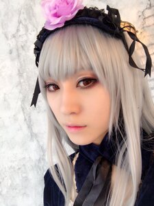 Rating: Safe Score: 0 Tags: 1girl bangs closed_mouth face flower lips long_hair looking_at_viewer portrait red_eyes ribbon rose solo suigintou User: admin