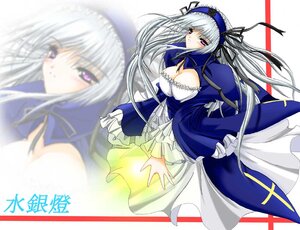 Rating: Safe Score: 0 Tags: 1girl blue_dress blush breasts cleavage dress frills hairband image large_breasts long_hair long_sleeves looking_at_viewer purple_eyes ribbon silver_hair solo suigintou white_hair zoom_layer User: admin