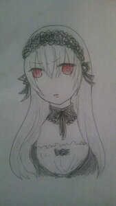 Rating: Safe Score: 0 Tags: 1girl bangs bare_shoulders black_ribbon breasts choker closed_mouth detached_collar eyebrows_visible_through_hair frills grey_background hair_between_eyes hairband image long_hair looking_at_viewer neck_ribbon red_eyes ribbon simple_background solo suigintou traditional_media User: admin