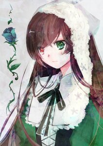 Rating: Safe Score: 0 Tags: 1girl auto_tagged bangs black_neckwear black_ribbon brown_hair closed_mouth dress eyebrows_visible_through_hair flower frills green_dress green_eyes head_scarf heterochromia image leaf long_hair long_sleeves looking_at_viewer plant red_eyes ribbon solo suiseiseki upper_body vines User: admin