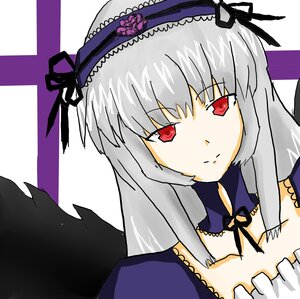 Rating: Safe Score: 0 Tags: 1girl black_wings detached_collar dress flower frills hairband image long_hair long_sleeves looking_at_viewer red_eyes silver_hair solo suigintou upper_body wings User: admin