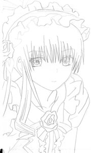 Rating: Safe Score: 0 Tags: 1girl eyebrows_visible_through_hair flower frills hairband image long_hair looking_at_viewer monochrome rose shinku simple_background solo upper_body white_background User: admin