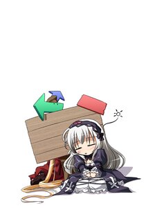 Rating: Safe Score: 0 Tags: 1girl 2girls arrow_(symbol) blonde_hair blush chibi closed_eyes commentary_request dress frills gothic_lolita gucchi hairband image in_box in_container lolita_fashion lolita_hairband long_hair long_sleeves multiple_girls pair photoshop_(medium) rozen_maiden shinku silver_hair sleeping solo suigintou suitcase twintails white_background wings zzz User: admin