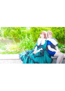 Rating: Safe Score: 0 Tags: 2girls blonde_hair blue_dress closed_eyes dress long_sleeves multiple_cosplay multiple_girls short_hair siblings sitting tagme tree User: admin